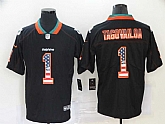 Nike Dolphins 1 Tua Tagovailoa Black USA Flag Fashion Limited Jersey,baseball caps,new era cap wholesale,wholesale hats
